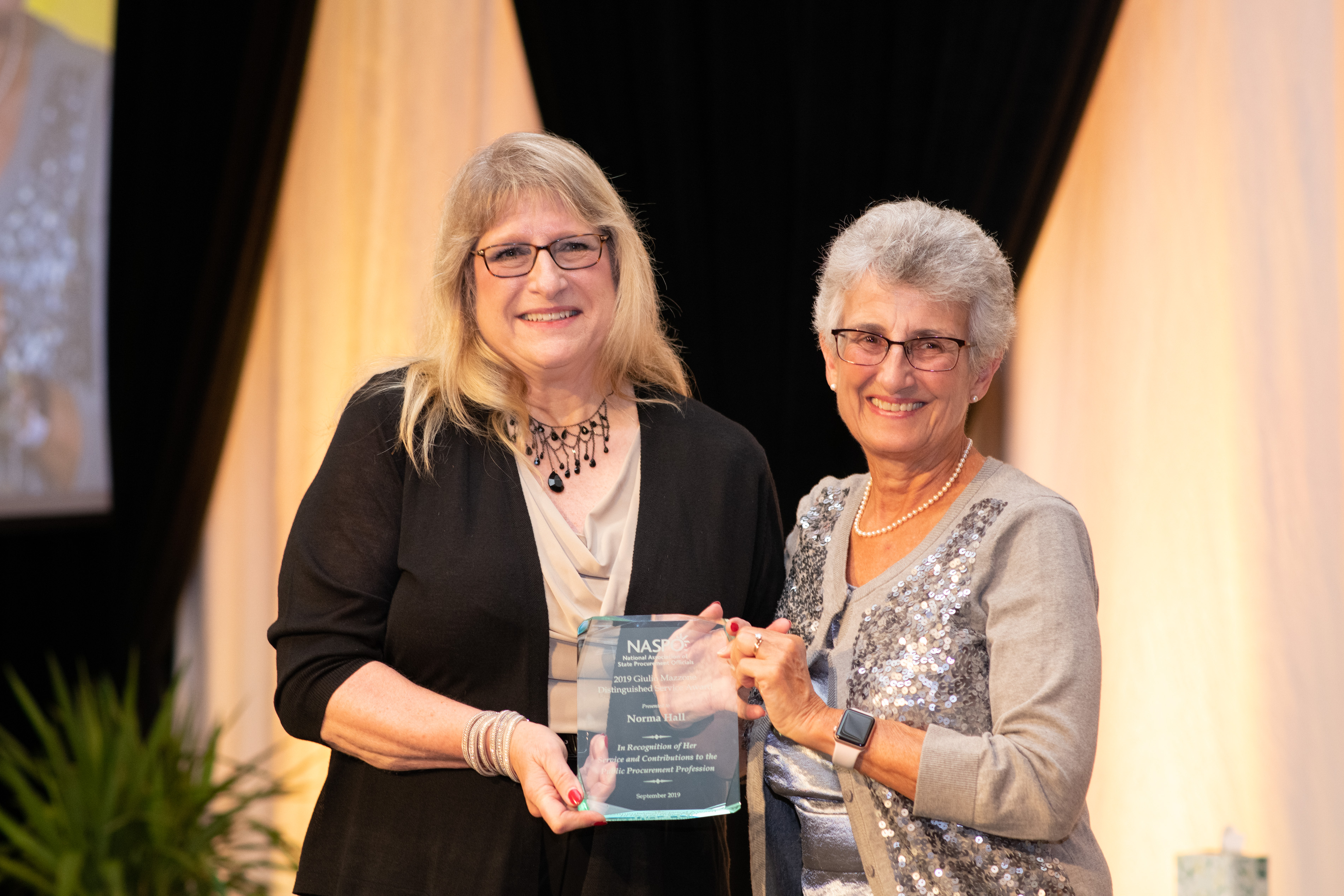 2019 Mazzone Award winner, Norma Hall and 2019 Mazzone Committee Chair, Monica Wilkes